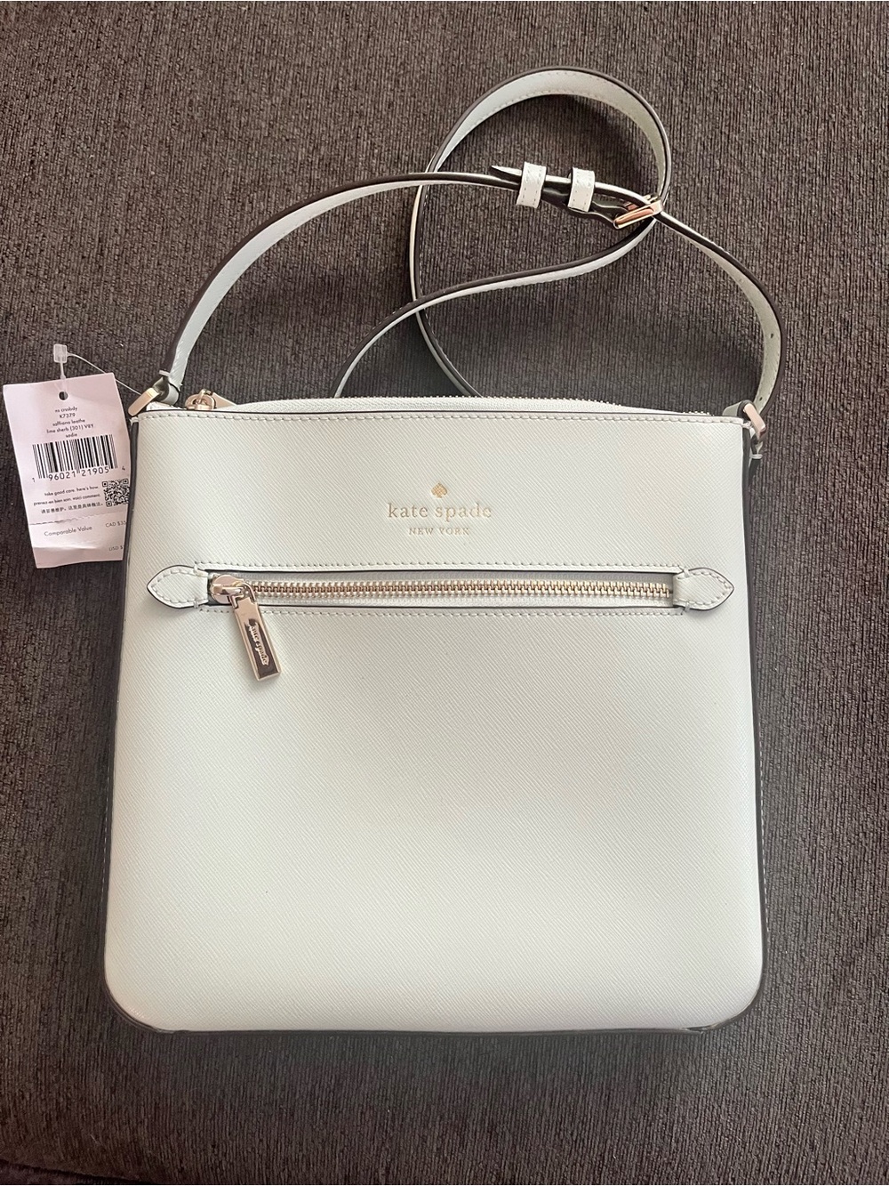 kate spade white crossbody bag with gold hardware